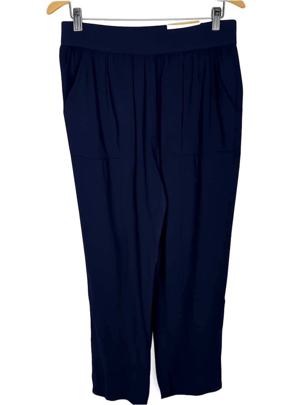 Style & Co Rib Waist Pant Ankle Straight Mid Rise Pull-On NWT Medium Navy Blue